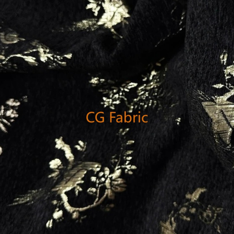 Home Textiles Luxury Curtains - Fio de ouro chenille jacquard em