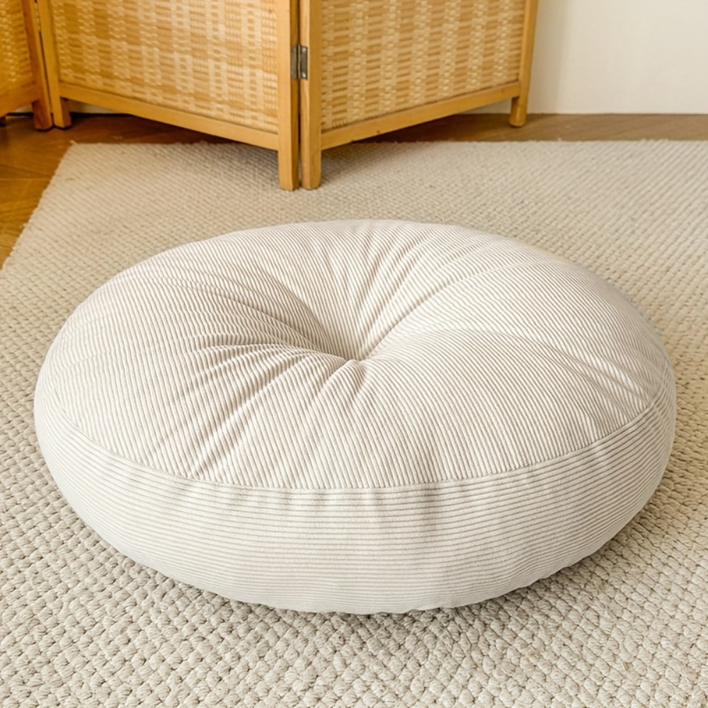 Floor Cushion Pouf - Almofada redonda grossa, travesseiro de ioga
