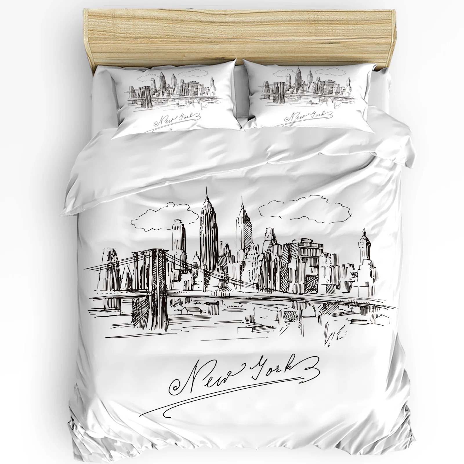 Home Textiles New York - Conjunto de Cama New York Sketch