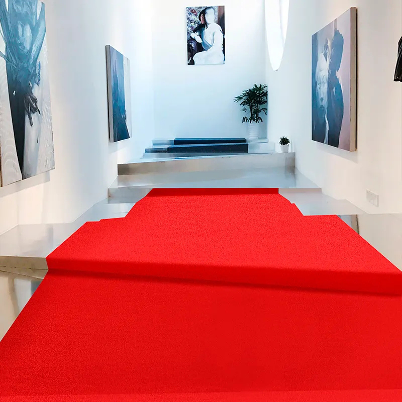 Home Textiles Exhibition - Tapete Vermelho para Casamento Material Grosso