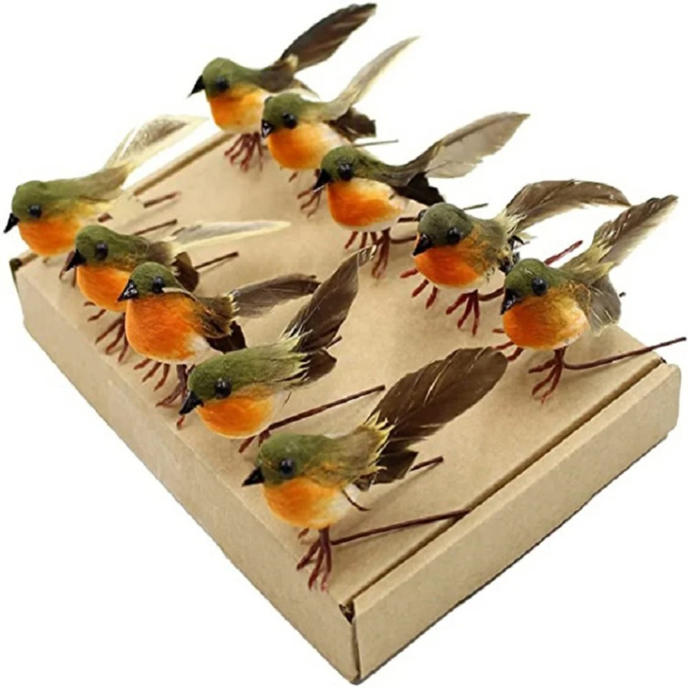 Home And Textiles Today - 12/1ps pena artificial robin pássaro ornamento