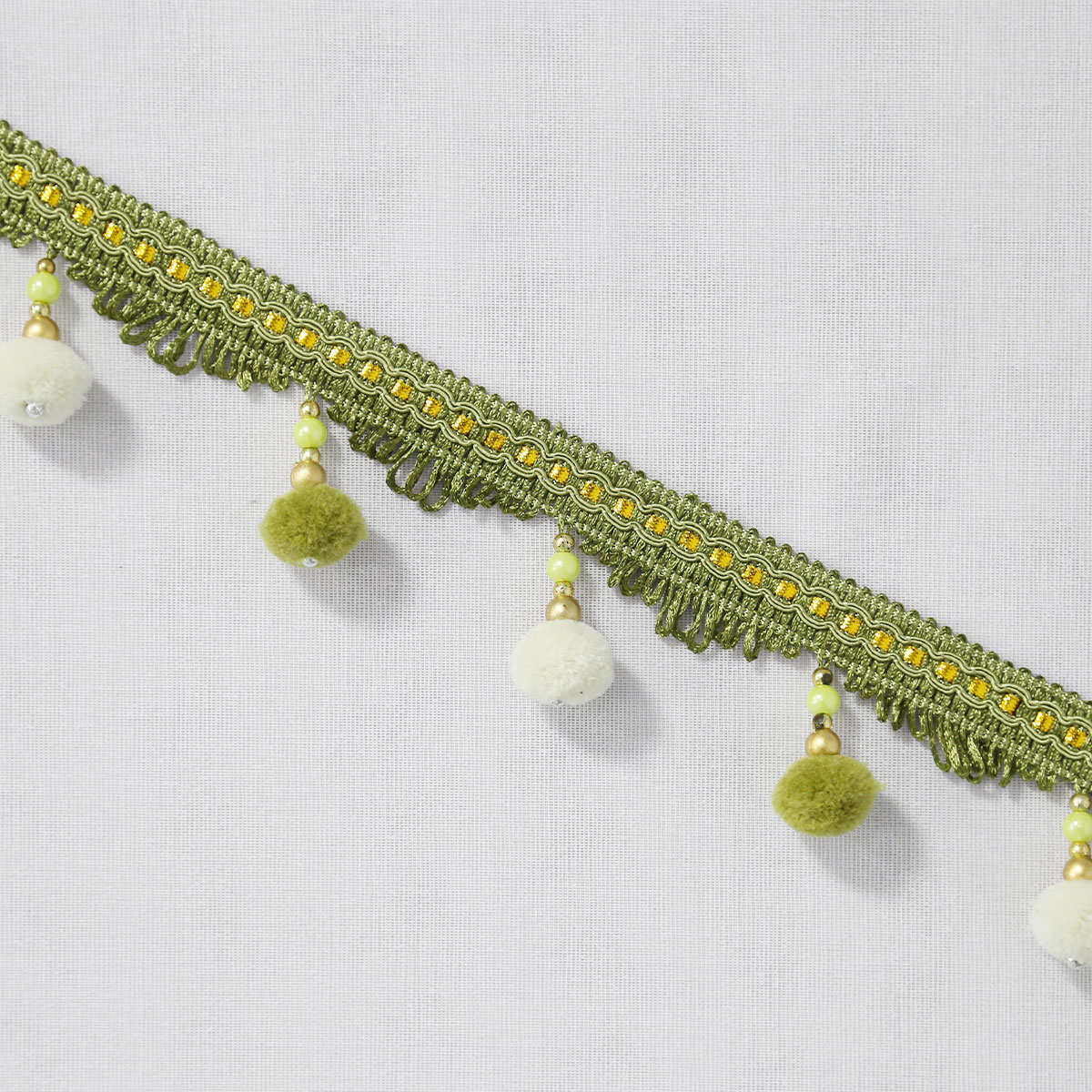 Home Textiles Luxury Curtains - Cortina de Pompons e Contas de