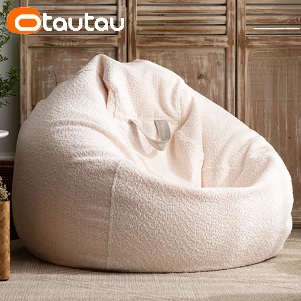 Floor Cushion Pouf - OTAUTAU-Bean Bag Capa sem Enchimento, Cadeira