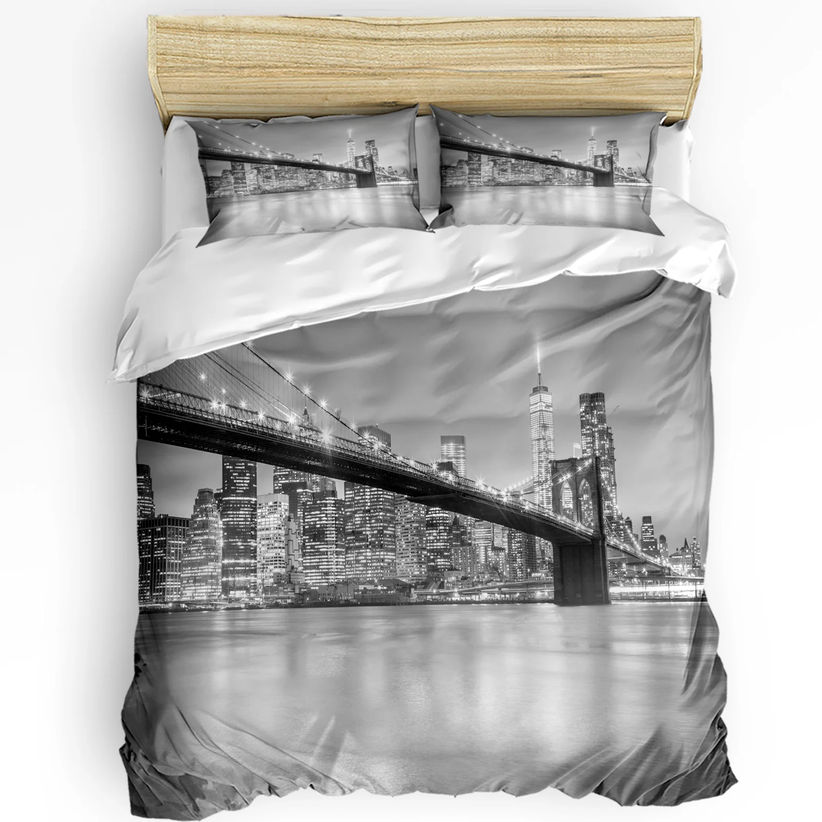 Home Textiles New York - 3 pçs conjunto de cama cinza