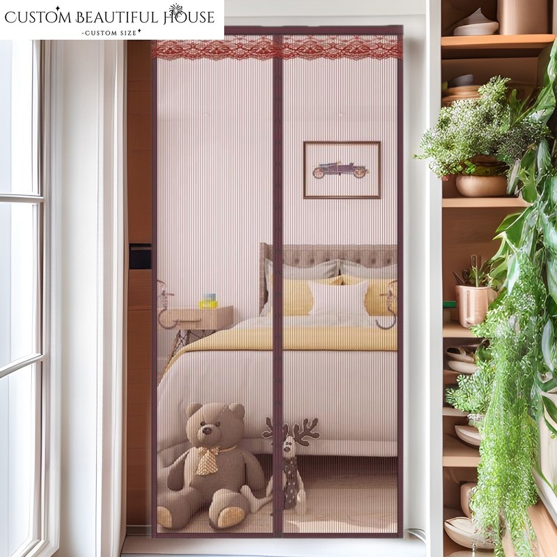 Home Textiles Luxury Curtains - Cortina de porta retrô luxuosa, têxtil