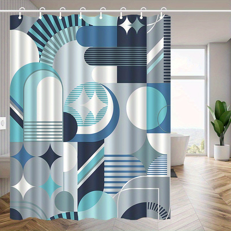 Home Textiles Luxury Curtains - Cortina de chuveiro com padrão abstrato