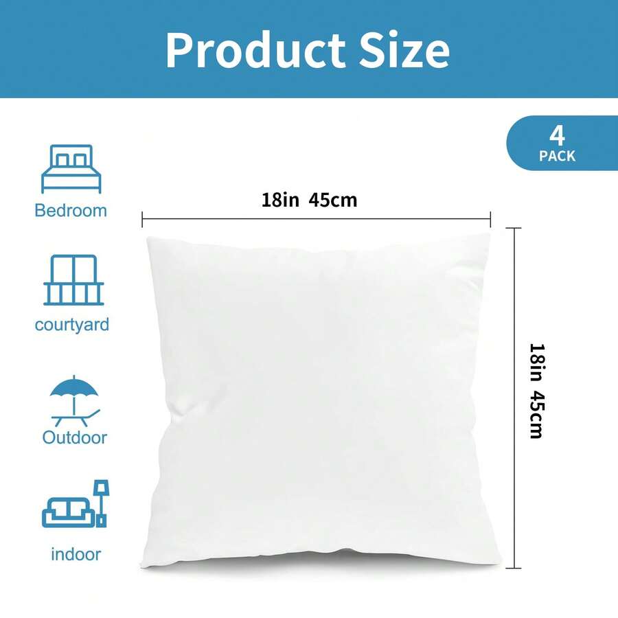 Pillow Insert 18X18 - Tomnk Pacote com 4/6 Enchimentos de