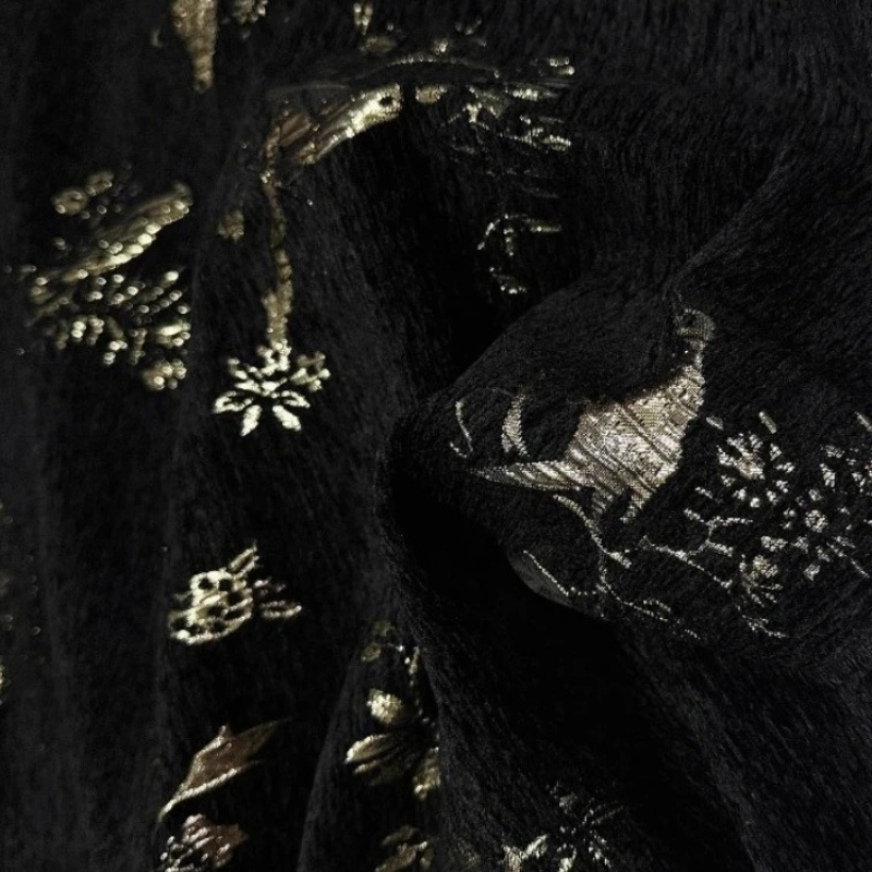 Fio de ouro chenille jacquard  - Home Textiles Luxury Curtains avaliação e preço