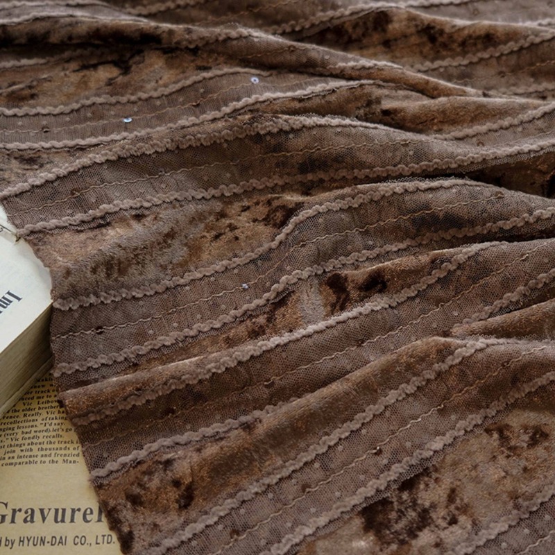 Veludo renda listra tecido bor - Home Textiles Luxury Curtains avaliação e preço