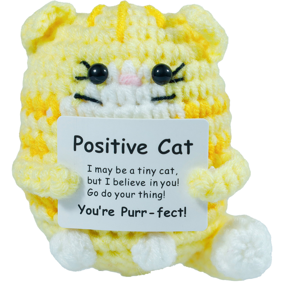 Engraçado crochê positivo gato - Home And Textiles Today avaliação e preço