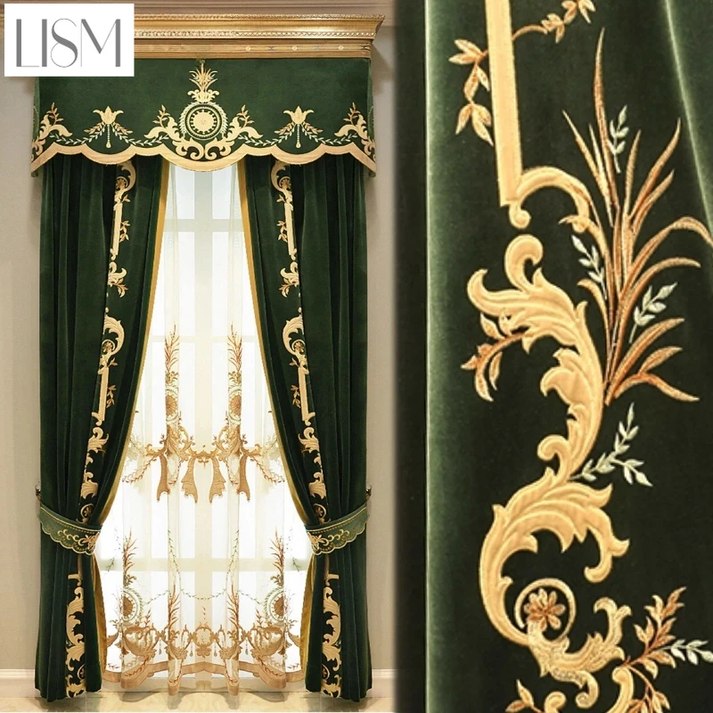 Cortinas de luxo europeias par - Home Textiles Luxury Curtains avaliação e preço