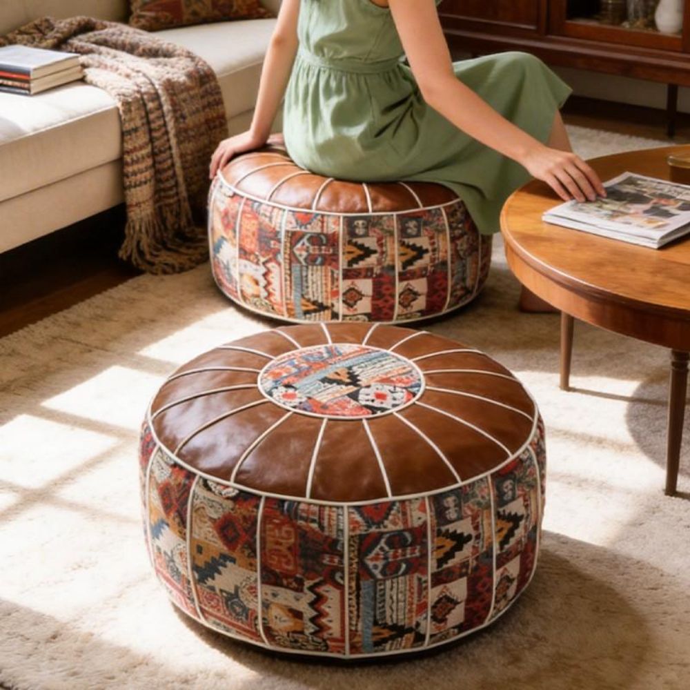 Puf Otomano com Estampa Boho e - Floor Cushion Pouf avaliação e preço