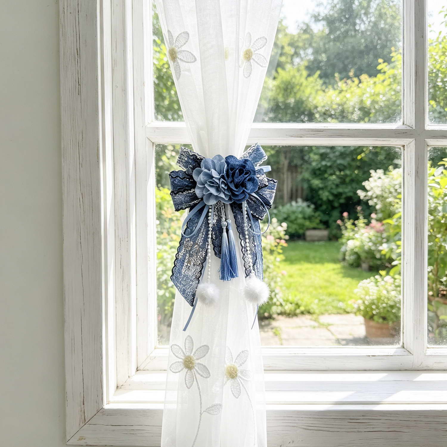 Um Par de Faixas Azuis de Luxo - Home Textiles Luxury Curtains avaliação e preço
